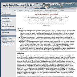 Arctic Report Card - Arctic Ocean Primary Productivity - Frey, et al.