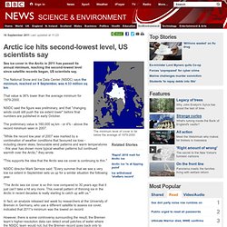 Arctic ice hits second-lowest level, US scientists say