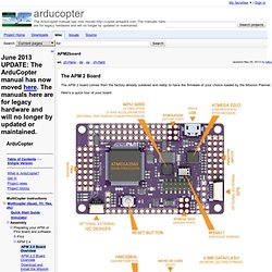 APM2board - arducopter - The ArduCopter manual has now moved  The manuals here are for legacy hardware and will no longer by updated or maintained.