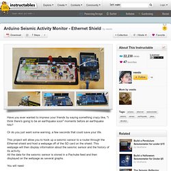 Arduino Seismic Activity Monitor - Ethernet Shield