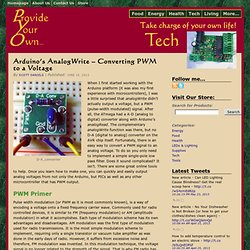 Arduino’s AnalogWrite – Converting PWM to a Voltage