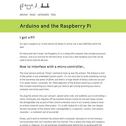 Arduino and the Raspberry Pi