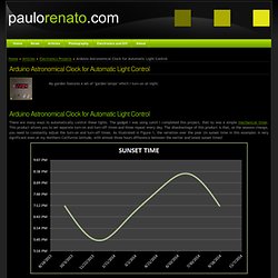 Arduino Astronomical Clock for Automatic Light Control