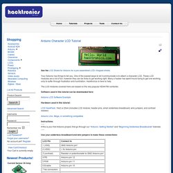 Arduino Character LCD Tutorial