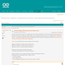 Arduino Mega 2560 ethernet/sd shield issue.