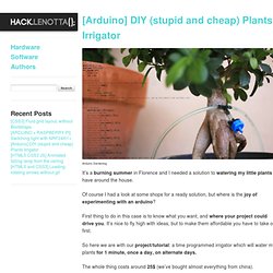 [Arduino] DIY (stupid and cheap) Plants Irrigator