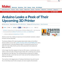 Arduino Leaks a Peek of Their Upcoming 3D Printer