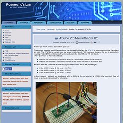 Arduino Pro Mini with RFM12b