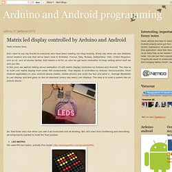 Matrix led display controlled by Arduino and Android