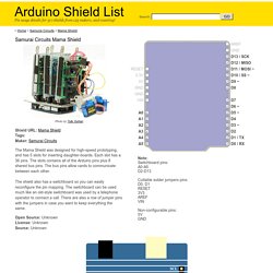 Arduino Shield List: Samurai Circuits Mama Shield