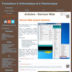Arduino - Serveur Web