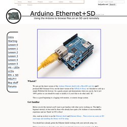 Tutoriels Arduino - Ethernet + SD