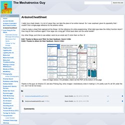 ArduinoCheatSheet - The Mechatronics Guy