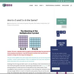 Are 6 x 5 and 5 x 6 the Same?