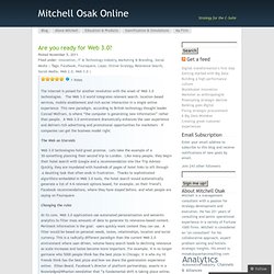Are you ready for Web 3.0? « Mitchell Osak Online