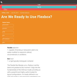 Are We Ready to Use Flexbox?
