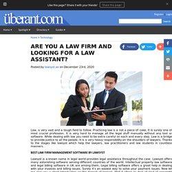 ARE YOU A LAW FIRM AND LOOKING FOR A LAW ASSISTANT?