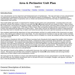 Area & Perimeter Unit Plan