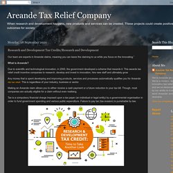 Areande Tax Relief Company: Research and Development Tax Credits/Research and Development