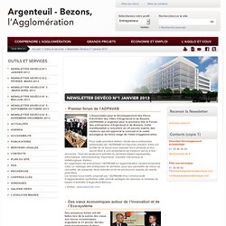 Argenteuil-Bezons: Newsletter Devéco n°1 janvier 2013