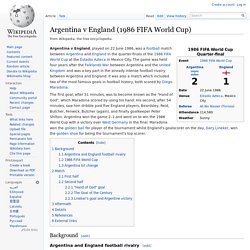 Argentina v England (1986 FIFA World Cup)
