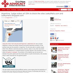 Argentina: Judge orders all ISPs to block the sites LeakyMails.com and Leakymails.blogspot.com