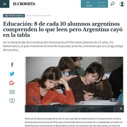 Educación: 8 de cada 10 alumnos argentinos comprenden lo que leen pero Argentina cayó en la tabla