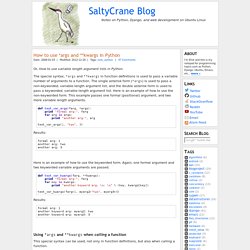 How to use *args and **kwargs in Python