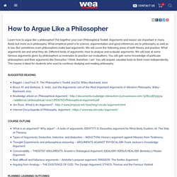 How to Argue Like a Philosopher - WEA Sydney