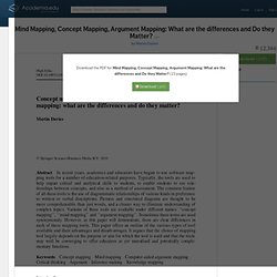 Mind Mapping, Concept Mapping, Argument Mapping: What are the differences and Do they Matter? (Martin Davies)