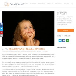 Argumentation orale, 5 activités