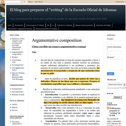 El blog para preparar el "writing" de la Escuela Oficial de Idiomas: Argumentative composition