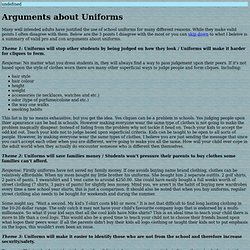 Essay against school uniforms