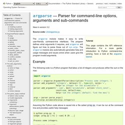 16.4. argparse — Parser for command-line options, arguments and sub-commands — Python 3.6.12 documentation