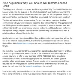 Nine Arguments Why You Should Not Dismiss Leased Lines