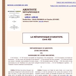 Aristote : Métaphysique : livre XII (bilingue)