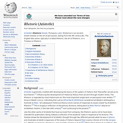Rhetoric (Aristotle) - Wikipedia, the free encyclopedia