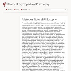 Aristotle's Natural Philosophy