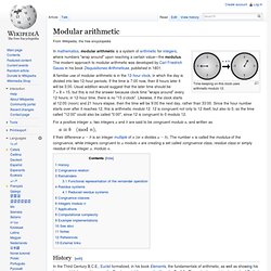 Modular arithmetic