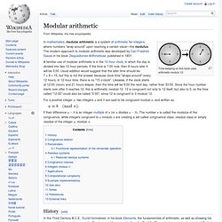 Modular arithmetic