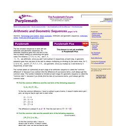 Arithmetic and Geometric Sequences