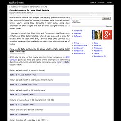Date Arithmetic In Linux Shell Scripts
