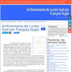 Arithmomania de Lucien Suel par François Huglo, les parutions, l'actualité poétique sur Sitaudis.fr
