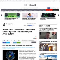 Arizona Bill That Would Criminalize Online Speech To Be Revamped After Outcry