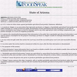 Arizona's Food-Disparagement Law