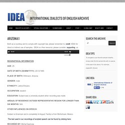 IDEA International Dialects of English Archive IDEA International Dialects of English Archive