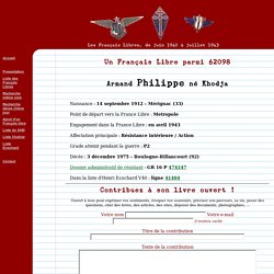 Armand Philippe - Les Français Libres