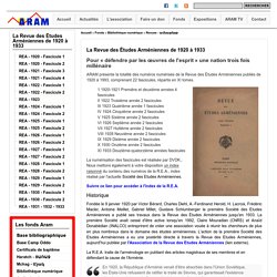 ARAM - Արամ - Association Recherche Archivage de la Mémoire Arménienne
