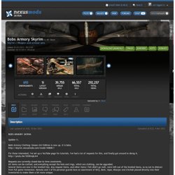 Bobs Armory Skyrim at Skyrim Nexus - Skyrim mods and community