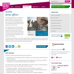 Army officer job information